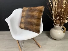 Authentic Rabbit Fur Patchwork Pillow Cover - Luxurious Home Accent