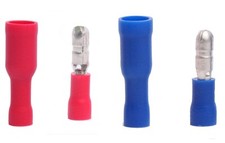  100 PK 14-16 18-22 GAUGE VINYL BULLET .157 CONNECTORS 25 EACH M/F USA