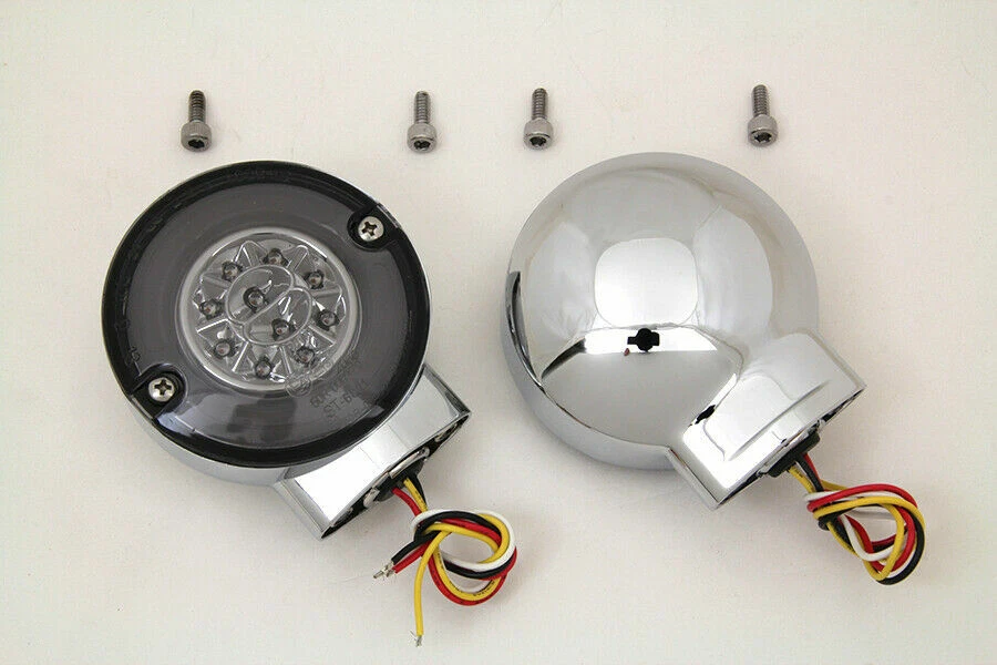 Conjunto combo de conjunto de seta LED cromado para Harley Davidson por V-Twin - Imagem 2 de 2