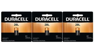 3 x 28L Duracell 6V Lithium Batteries (L544, PX28L, 2CR11108, Photo, Camera)