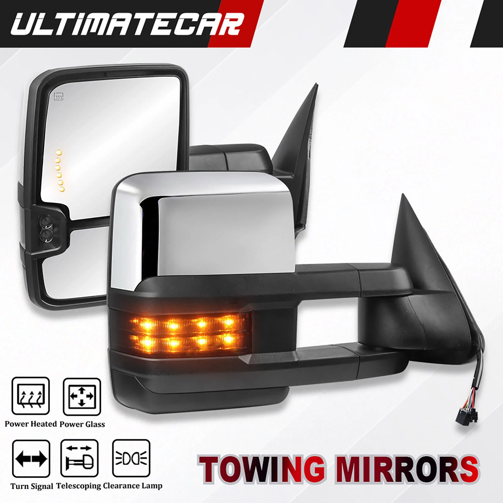 Pair Chrome Power Heated Tow Mirrors For 1999-2002 Chevy Silverado GMC Sierra
Opens in a new window