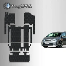 ToughPRO Floor Mats Full Set Black For Toyota Sienna 8 Seater 2011-2020