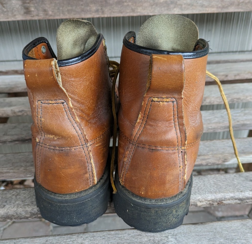 Vintage Hanover Cushioned Moc Toe Work Boots m/i USA 1980s 