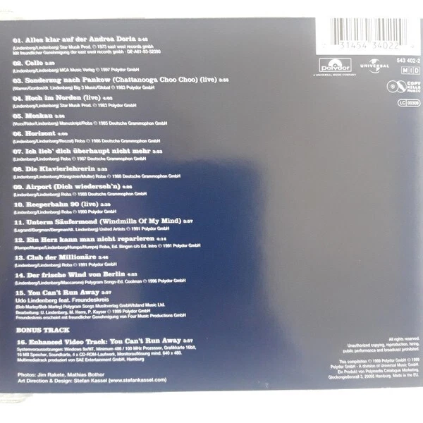 Udo Lindenberg - 30 Jahre Lindenberg (CD) IMPORT - Image 2 of 2