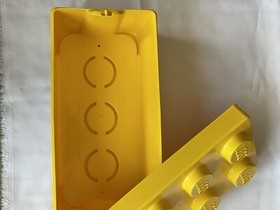 Lego Yellow 8-Stud Plastic Brick Box EMPTY BOX ONLY 14x7x7"