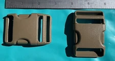 (LOT OF 2) 38mm 1.5 US MILITARY ISSUE Warrior Standard Quick Release Buckle Tan