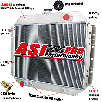 3 ROW Aluminum Radiator FOR 1966-1972 Ford F100 F150 F250 F350 Truck V8 AT