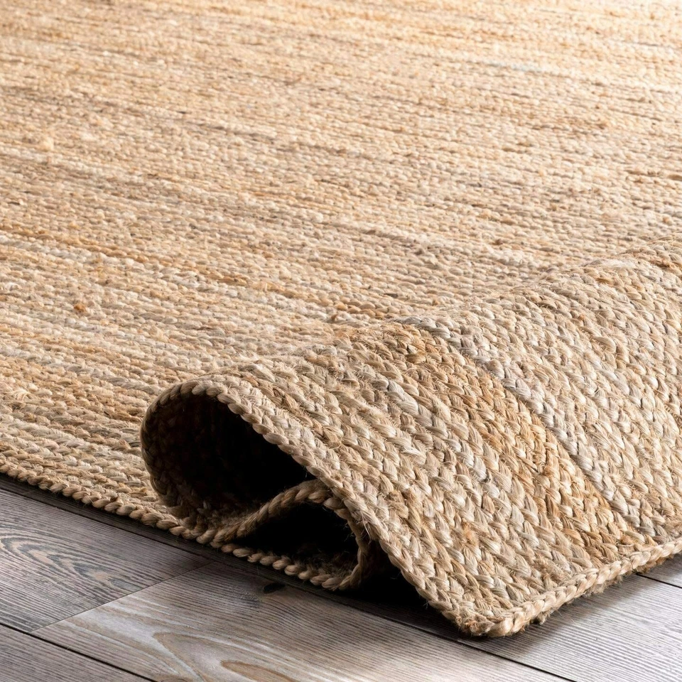 Jute Teppich Natürlich Rechteckig Handmade Läufer Rustikal Matten Geflochten - Bild 1 von 4