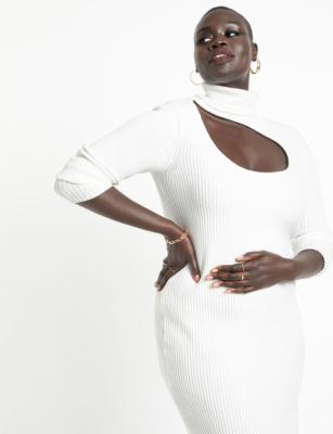 new ELOQUII 2022 ribbed sweater cutout maxi dress 18 20 ivory new ELOQUII 2022 ribbed sweater cutout maxi dress 18 20 ivory