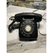 Vintage Automatic Electric Black Rotary Dial Desk Telephone North Lake IL 1960s