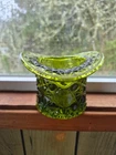 Vintage Fenton Green Glass Top Hat – Daisy & Button – Green