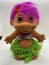 Vintage 1992 Russ Berrie Luau Hula Dressed 8 Troll Doll- New - Case Fresh
