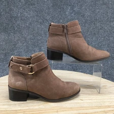 Giani Bernini Boots Womens 6.5 M Putneyy Ankle Bootie Brown Leather Block Heels