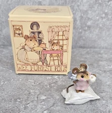 Vtg Retired Wee Forest Folk WFF Pink Tooth Fairy Mouse FREE US SHIPPING
