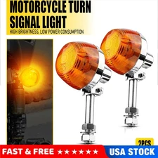 2X Universal Motorcycle Turn Signal Lights Blinker Amber Lens Indicator Light