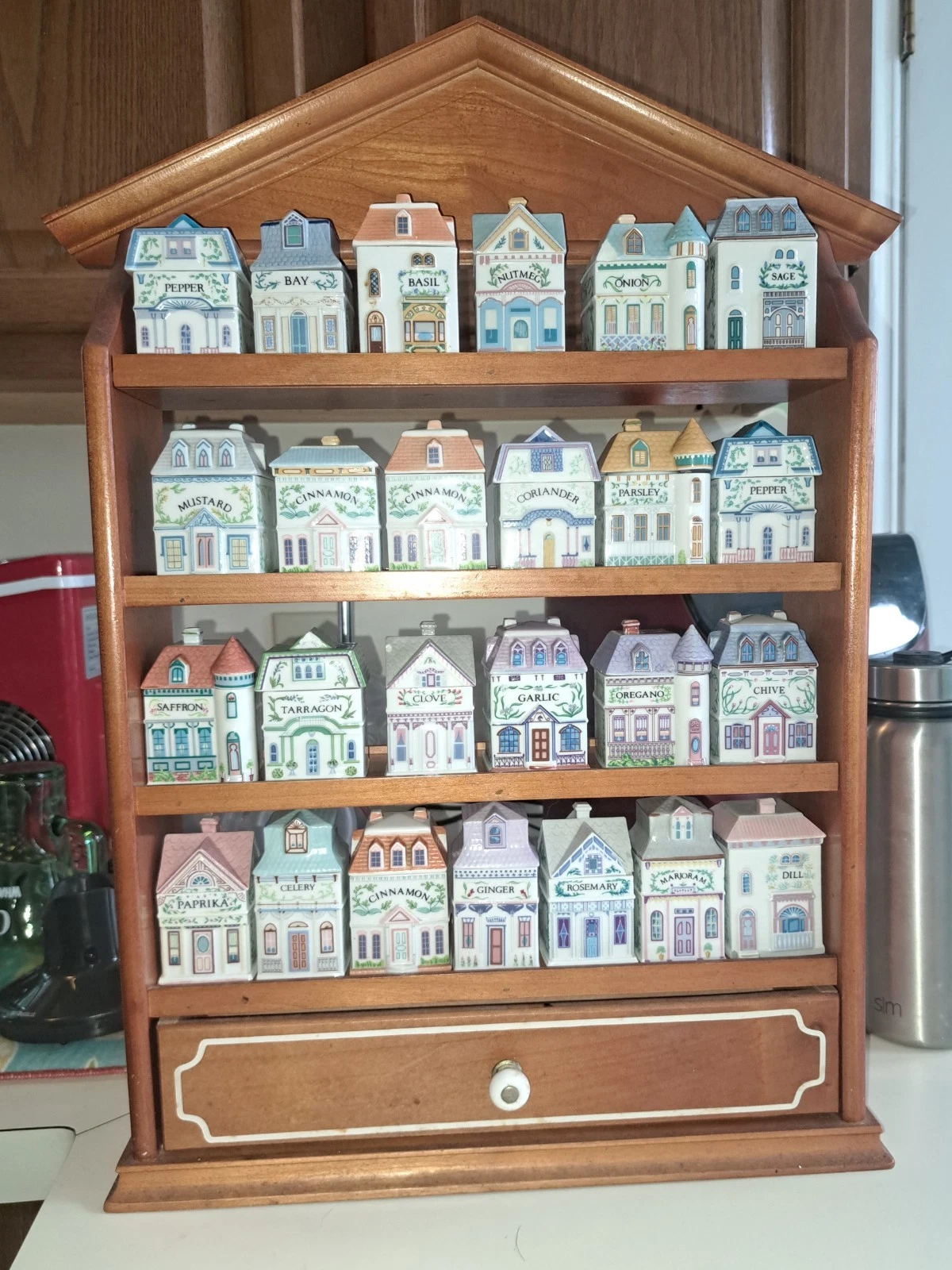 Lenox Spice Village 1989 25-Jar Full Collection with Rack - Damaged
