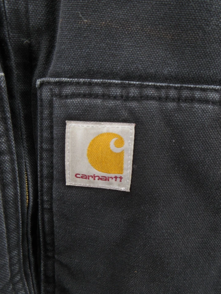 Chaqueta Carhartt Niños Pequeña Negra Pato Lona Bombardero Abrigo Sudadera con Capucha Trabajo Aislado * Foto 4 de 4