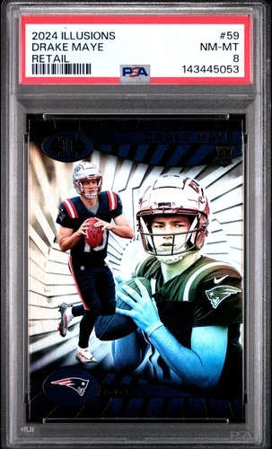 2024 PANINI ILLUSIONS RETAIL #59 DRAKE MAYE ROOKIE RC PSA 8