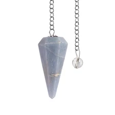 Angelite Pendulum Crystal Stone, Faceted Pendulum Divination Tools, Dowsing