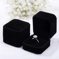 2 Pack Velvet Ring Boxes, Earring Pendant Jewelry Case, Ring Earrings Gift Boxes