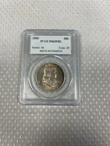 1955 FRANKLIN HALF DOLLAR PCGS MS65 FBL