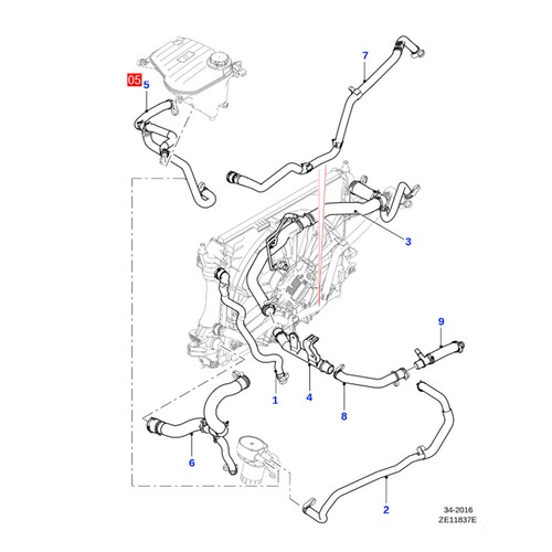 Kühler Kühlmittel Schlauch C2Z20520 Für Jaguar XF 2 0 T 2013-2015 - Picture 12 of 12
