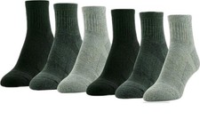 GOLDTOE Women's FIT TEC Cushion Quarter Socks 6 Pairs Size 6-9