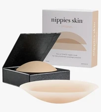 Nippies Nipple Cover Sticky Adhesive Silicone Nipple Pasties Reusable S/M Creme