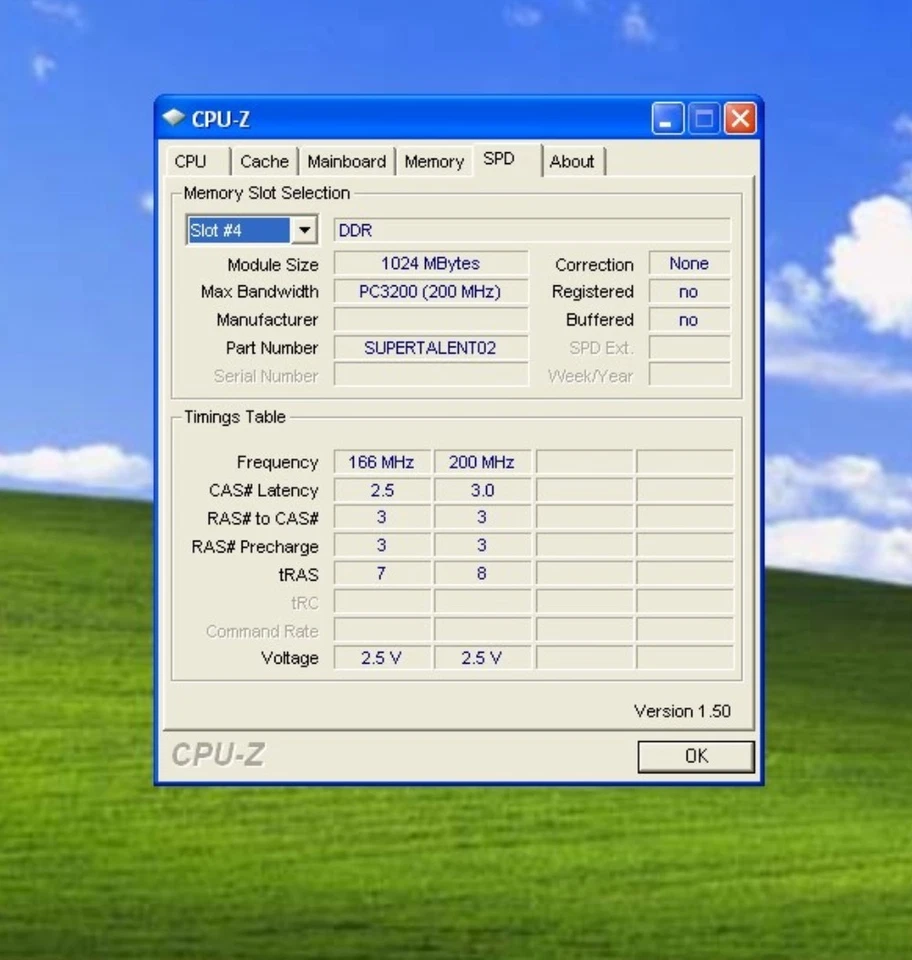 2GB 2x1GB PC-3200 SUPER*TALENT D400/1GSAM SAMSUNG DDR-400 RAM MEMORY KIT DDR1 - Image 2 of 3