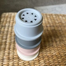 4  Mushie Stacking/NESTING Cups Tower Toy (Made in Copenhagen Denmark)