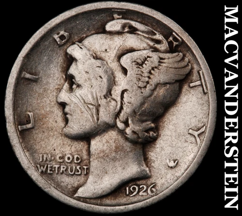 1926-D Mercury Dime- Silver- Scarce Better Date No Reserve #J3515