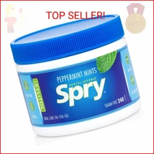 Spry Xylitol Peppermint Sugar Free Candy - Promote Oral Health, Increase Saliva 