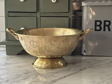  Solid Brass Colander Peace Sign perforated Strainer by Sir Madam