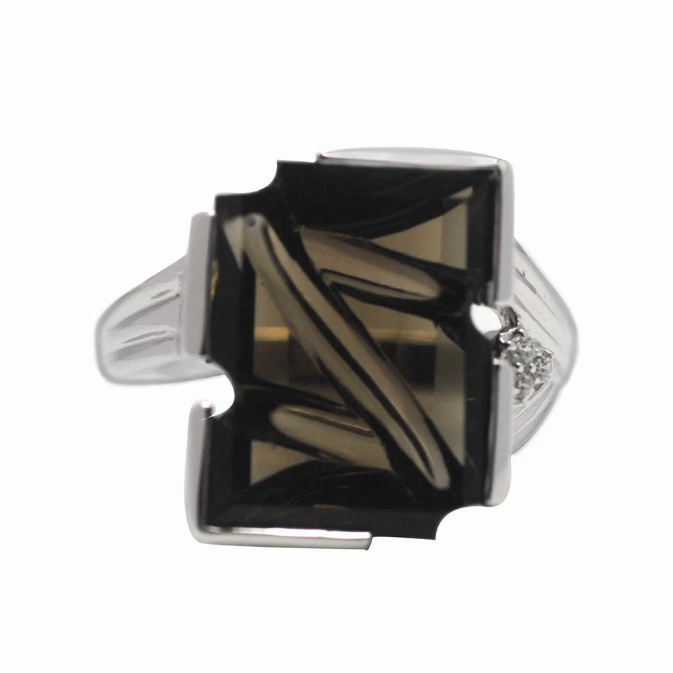 Anillo De Buman 8,81 ctw Piedras Preciosas Genuinas y Zironia Cúbica Plata 925 TALLA 7 Foto 3 de 4