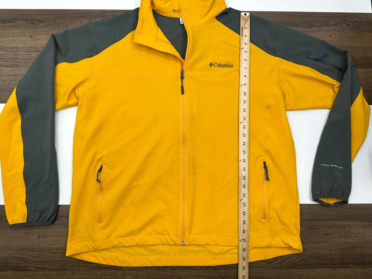 Columbia Mens XL Yellow Omni Shield Jacket Full Zip