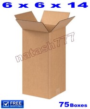 75 - 6x6x14 Cardboard Boxes 32ECT Mailing Packing Shipping Corrugated Carton
