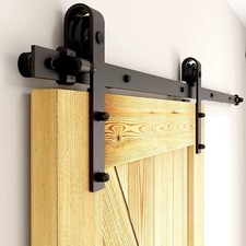 4FT-20FT Sliding Barn Door Hardware Track Kit Modern Closet For Hang 1/2 Door