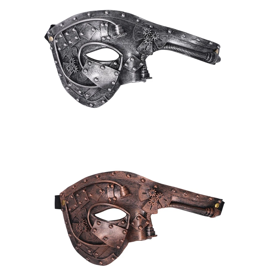 Men's Masquerade Mask Steampunk Robot Venetian Mask Costume Party Accessory - Image 2 of 3