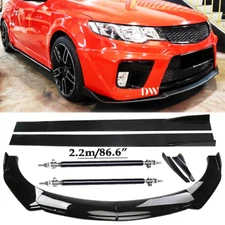 Front Bumper Lip Spoiler Side Skirts Rear Glossy Black For Kia Forte Koup 10-17