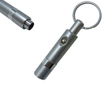 Push Button Retractable Cigar Punch Cutter w/ Key Chain (Silver)