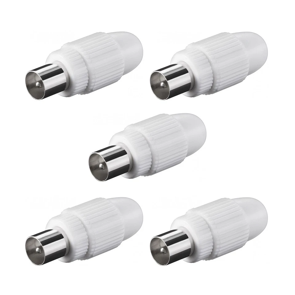 5 x Stecker Koax TV SAT Koaxial Antennenstecker Schraubbefestigung Kupplung
