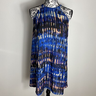 BB Dakota Blue Black Shift Dress S