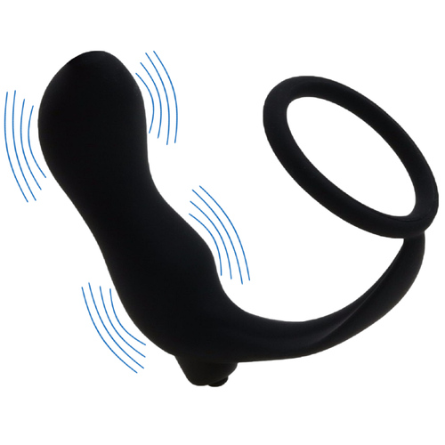 Mens Vibrating Prostate Massager Cock Ring Anal Butt Plug Delay Vibrator Sex Toy - Picture 6 of 19