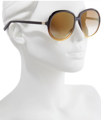 New GIVENCHY 61mm Gradient Round Sunglasses Brown Yellow  display picture 2