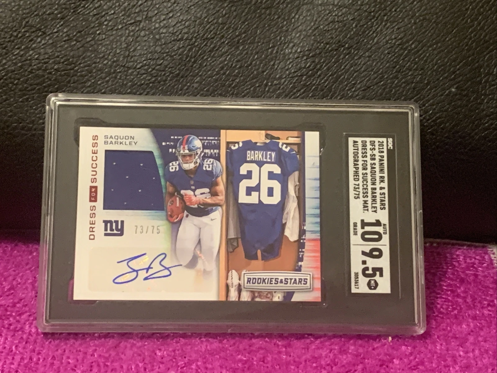 Saquon Barkley Panini Rookies & Stars Dress for Success Autograph Relics #DFSSB Base
