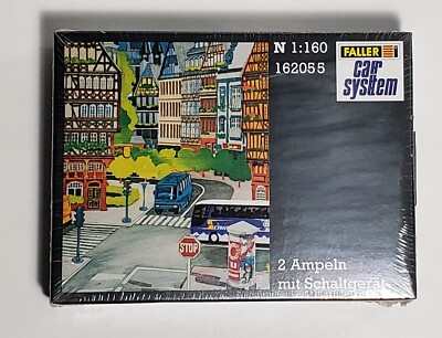 Faller 162055 N Scale Car System 2 set traffic lights with switch NEW unopened
