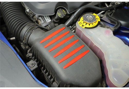 12× Red ABS Engine Hood Cover Decorative Trim For Dodge Challenger Charger 2009+ - Foto 5 di 10