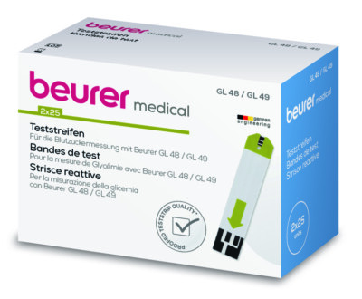 beurer GL 48/49  Teststreifen 50St - PZN 15261841 - OVP vom med.Fachhändler