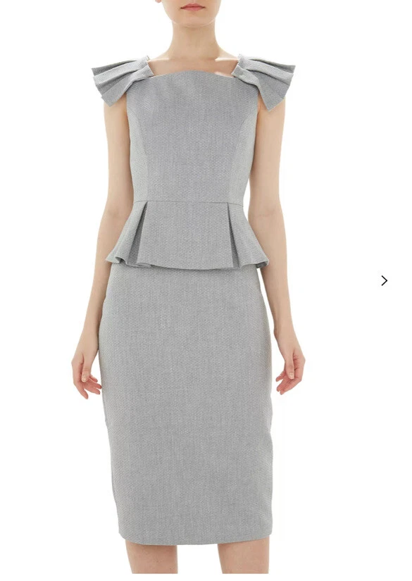 Ted baker grey peplum best sale dress