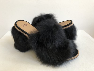 UGG ROSA FLUFF HEEL BLACK TOSCANA SHEARLING HEEL US 9.5 / EU 40.5 / UK 7.5